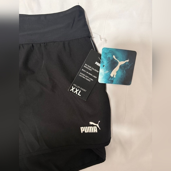 NWT PUMA VOLLEY BALL BLACK SHORT BUILT IN SWIM LINER SIZE XXL - Picture 4 of 5